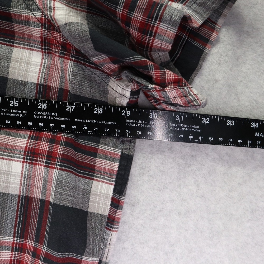 Wrangler Shirt Mens 3XLT Tall Outdoor Flap Pocket Button Up Plaid Short Sleeve - Picture 4 of 6